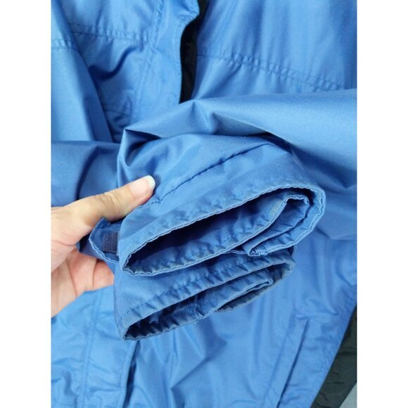 VNTG COLUMBIA Womens Bugaboo Jacket SZ L Zip Snap Button Windbreaker Collar Blue - Picture 9 of 13